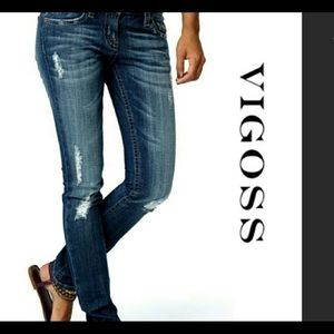 VIGOSS THE BROOKLYN SKINNY DISTRESSED JEANS SIZE 26